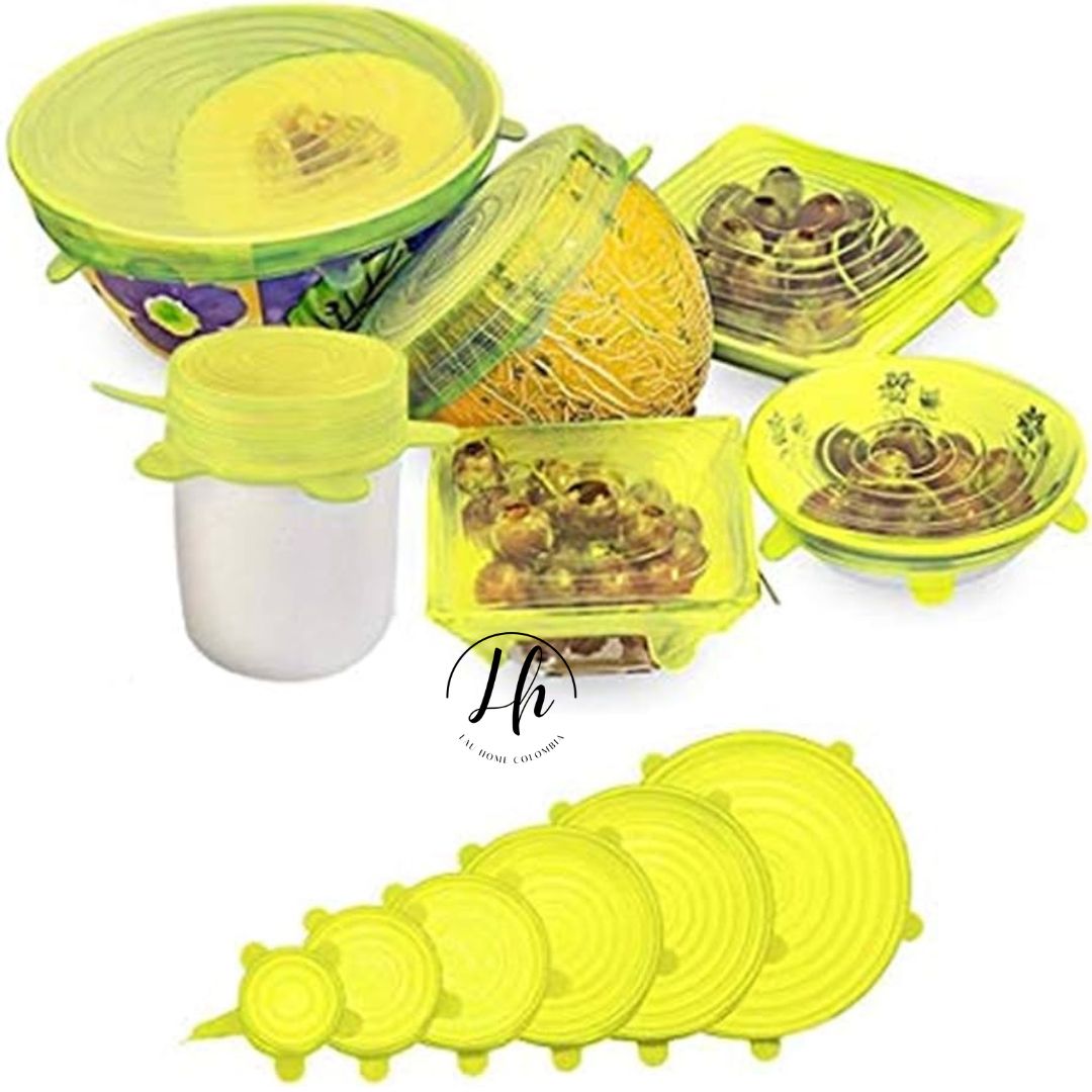 Tapas de silicona elásticas x 6 unidades