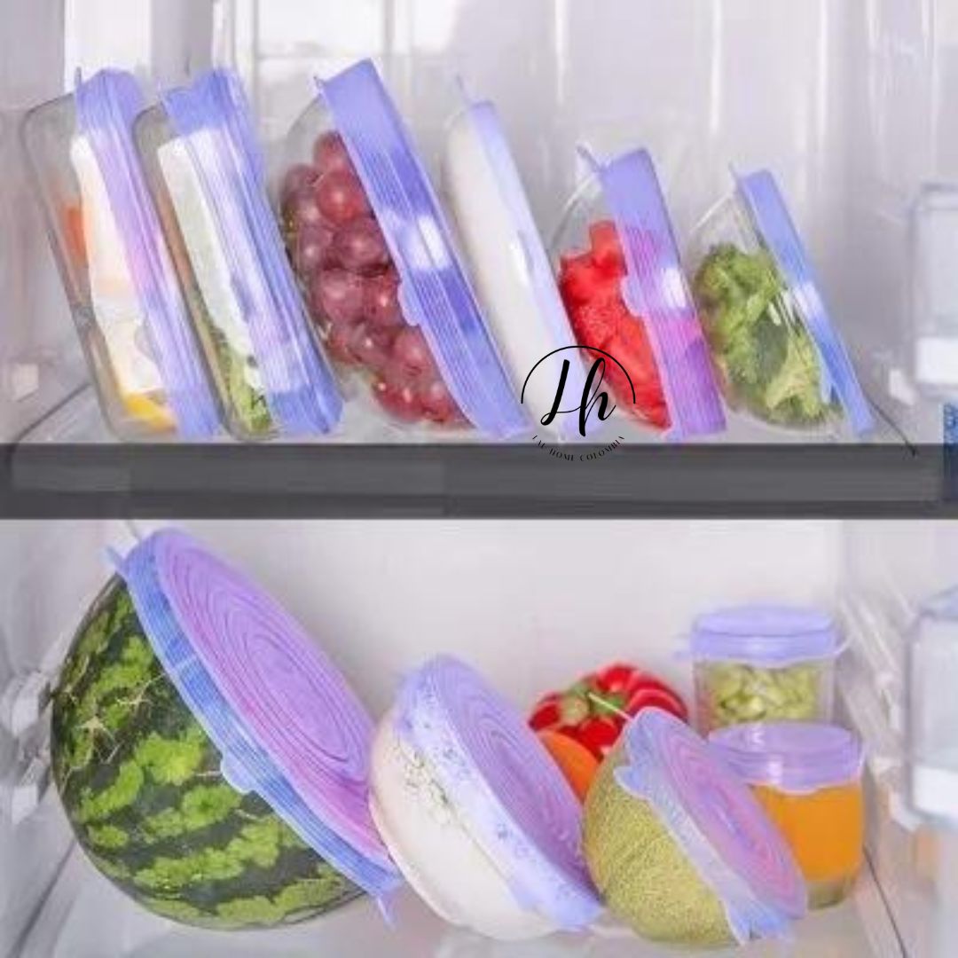 Tapas de silicona elásticas x 6 unidades