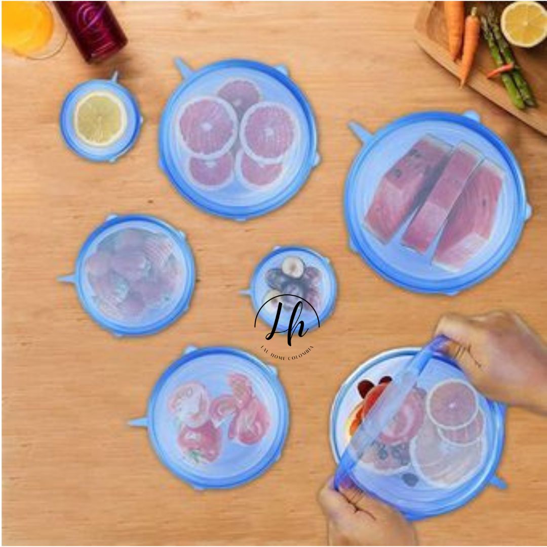 Tapas de silicona elásticas x 6 unidades