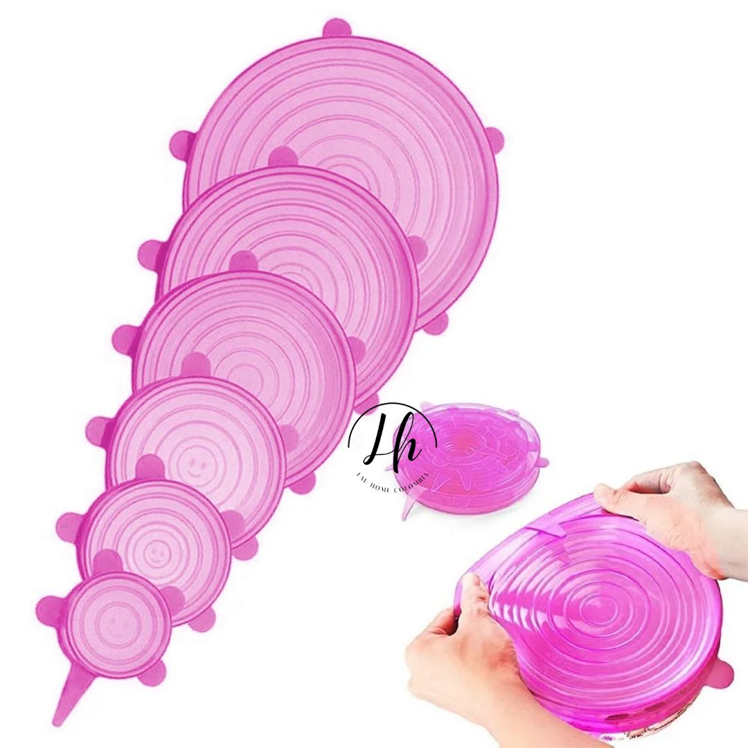 Tapas de silicona elásticas x 6 unidades